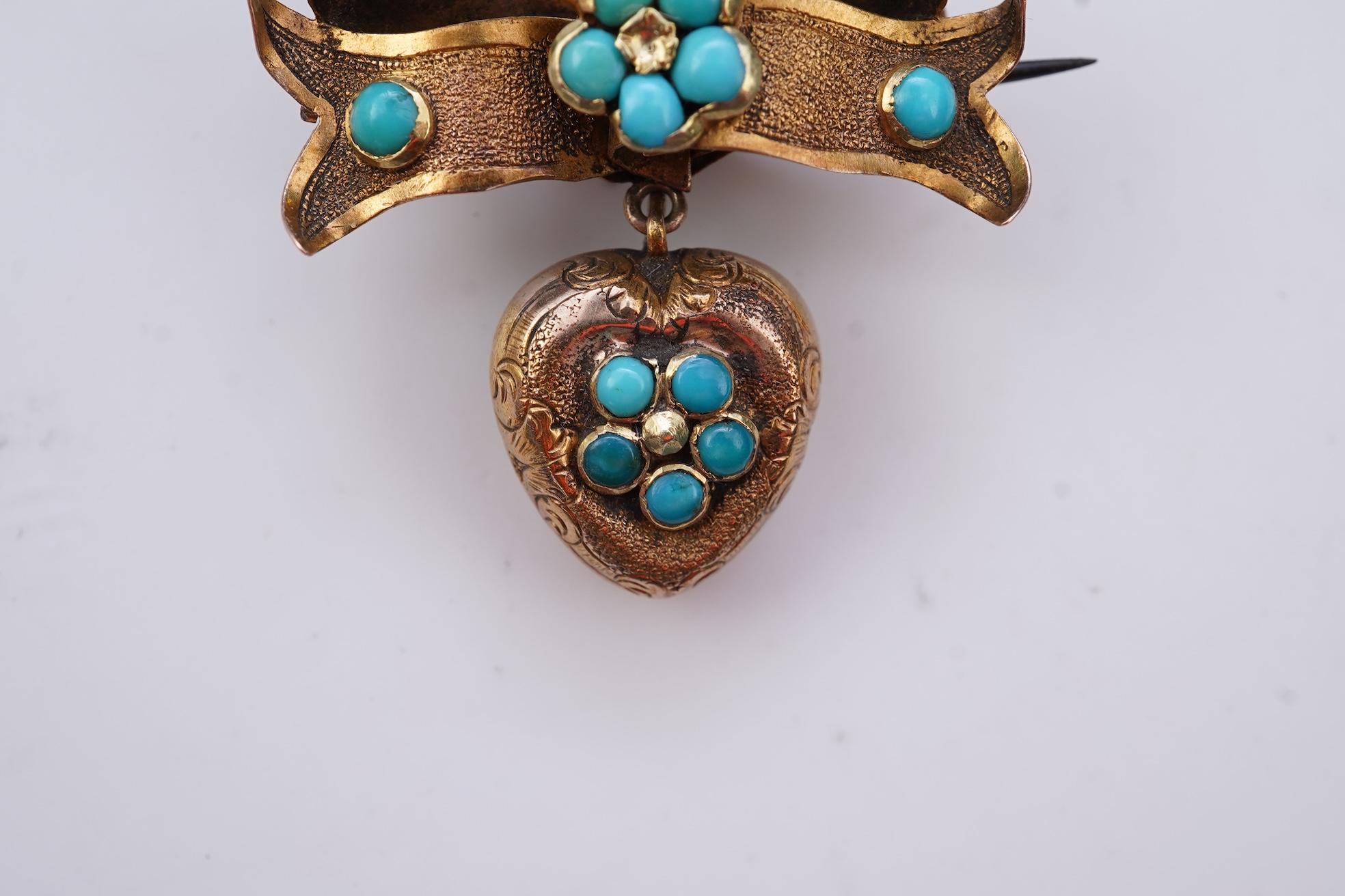 A turquoise sentimental brooch, mid 19th century